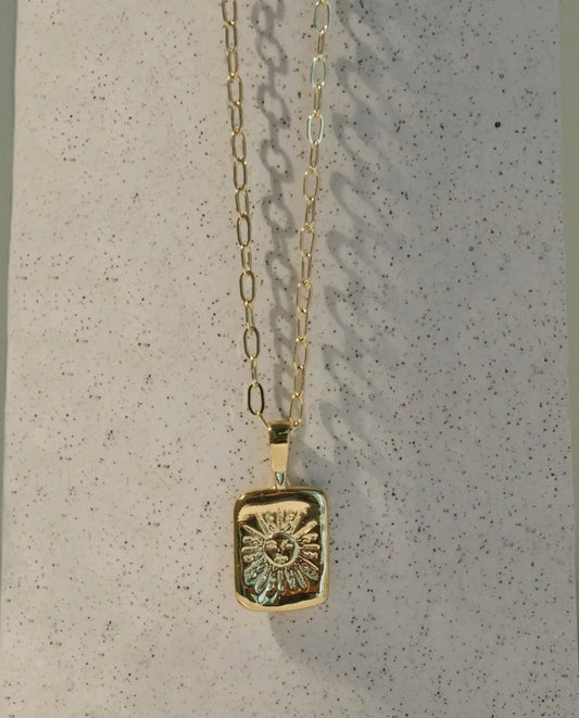 Sun Tarot Card Pendant Necklace