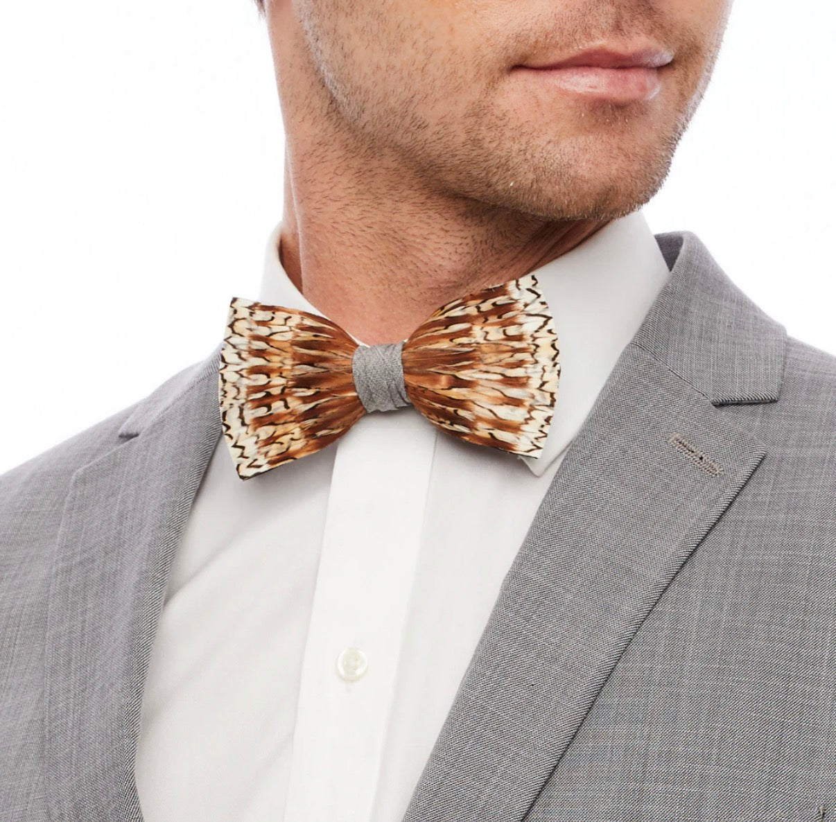 Grey Bobwhite Bow Tie