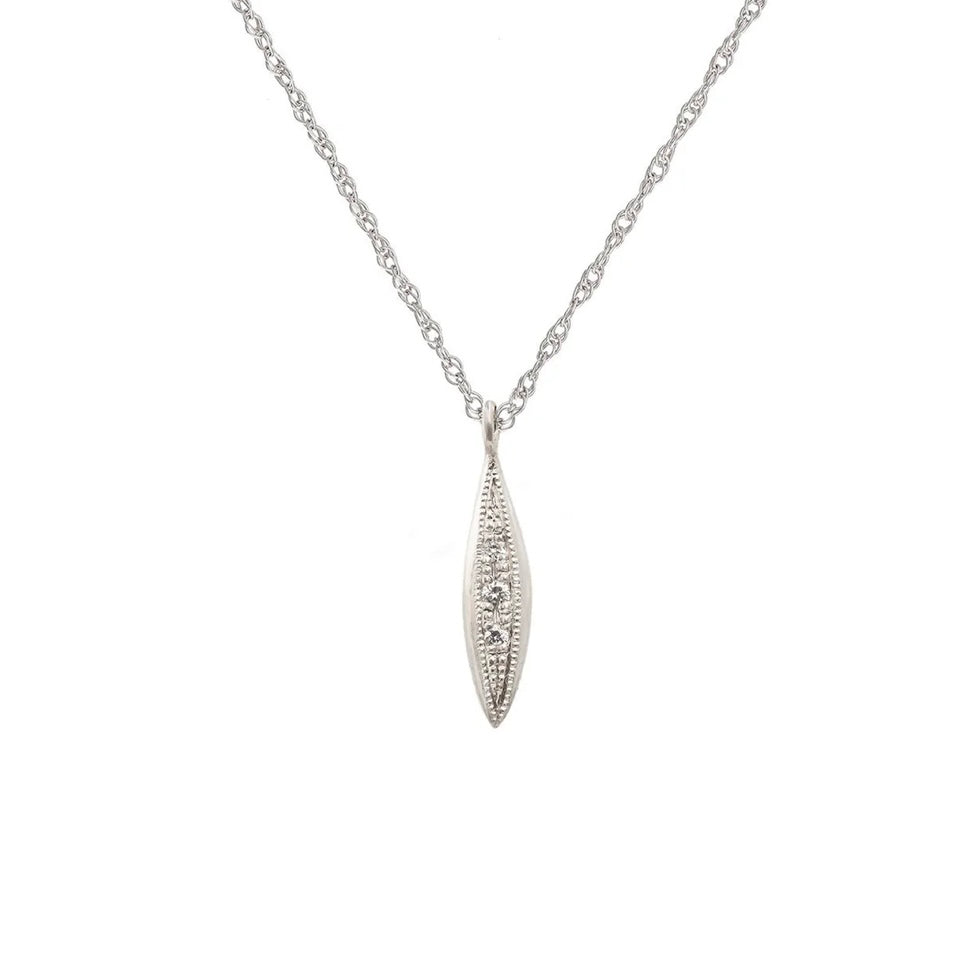 Sterling Silver Modern Triple Diamond Peak Necklace