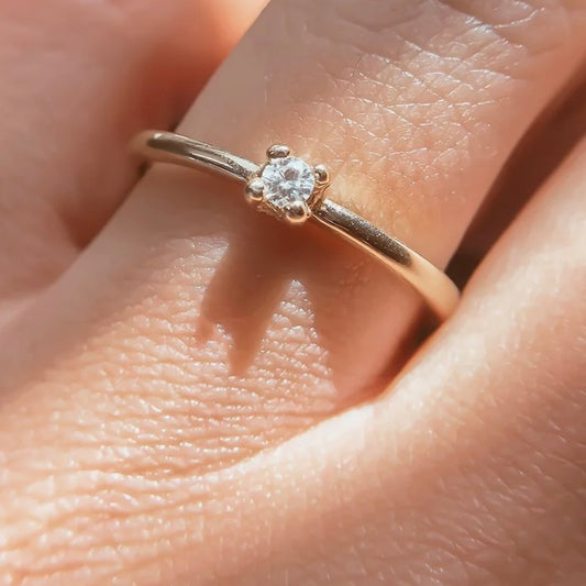 Solid Gold Diamond Promise Ring