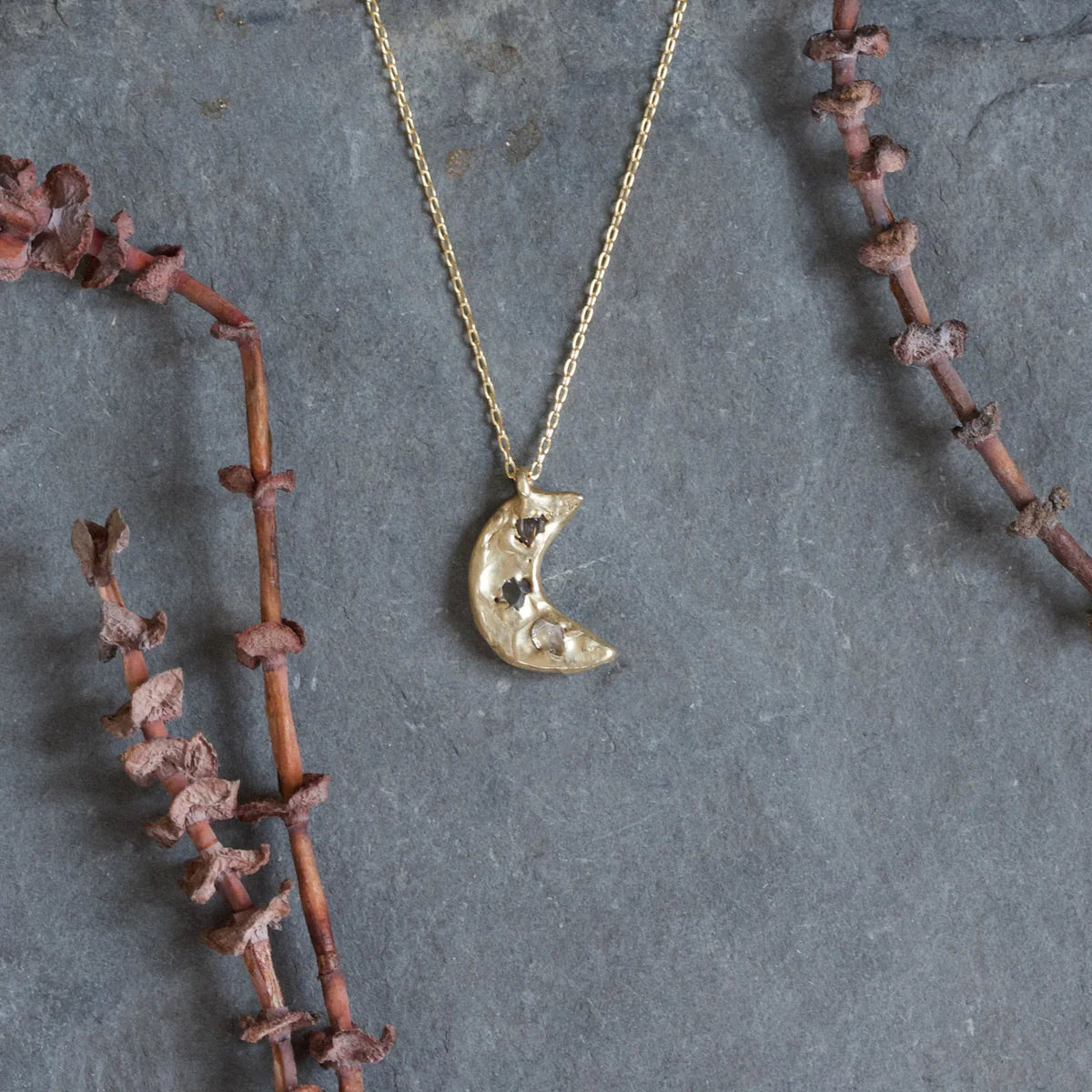 Waxing Moon Herkimer Pendant