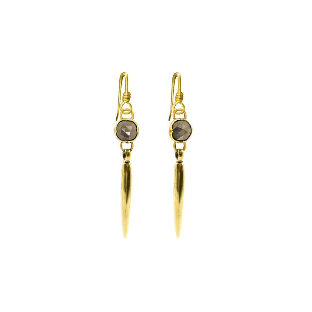 Pyrite & Bronze Spike Earrings