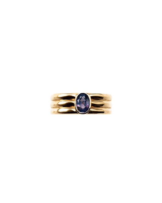 Purple Sapphire Ripple Ring