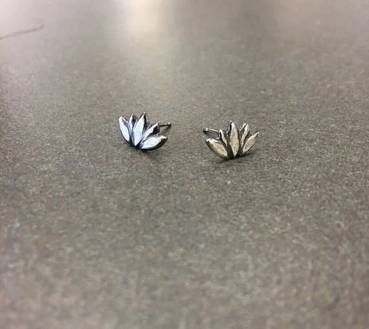 Silver Lotus Studs