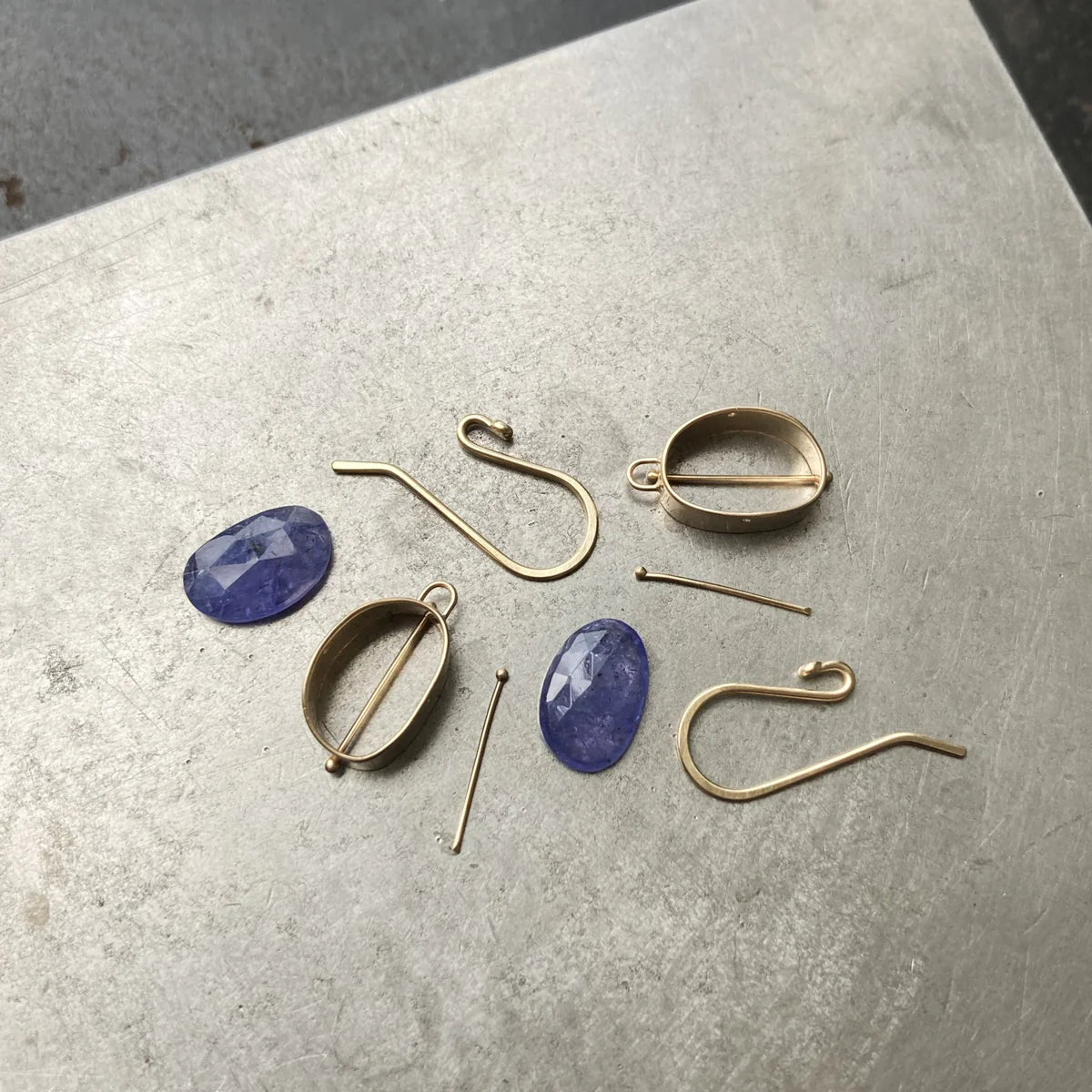 Captured Tanzanite Drop Earrings
