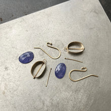 Load image into Gallery viewer, Captured Tanzanite Drop Earrings