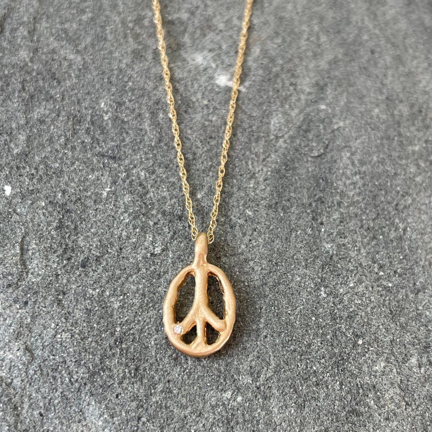 14k Peace Sign Necklace