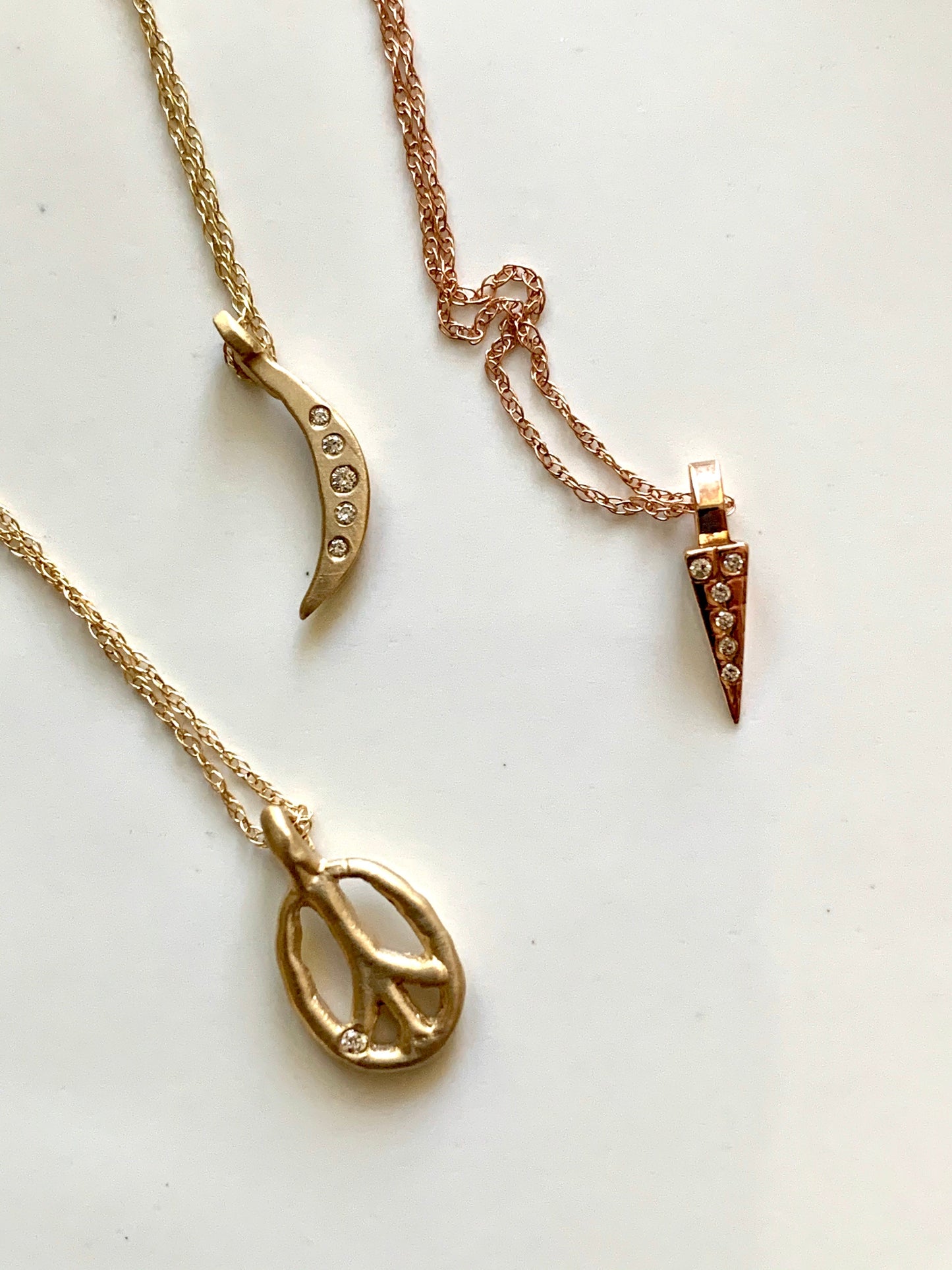 14k Peace Sign Necklace