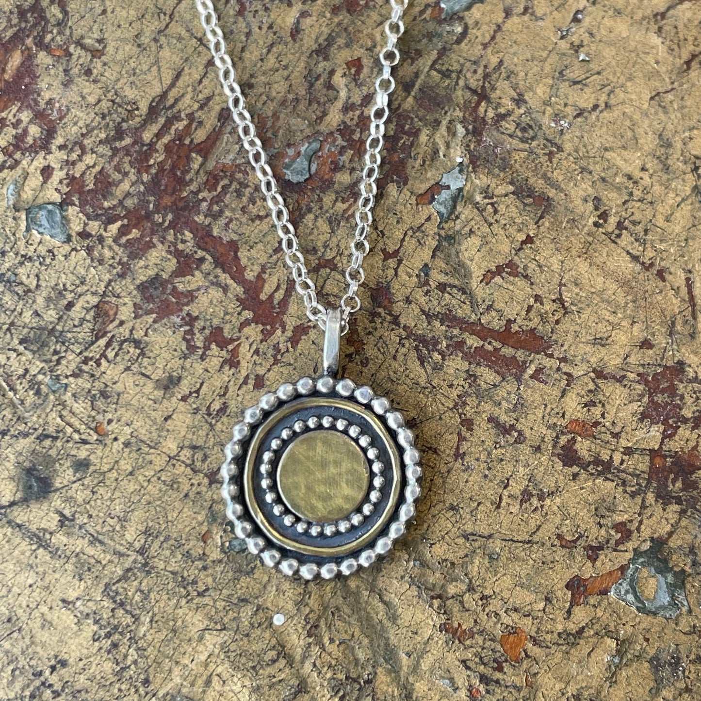 Sterling and Brass Power Pendant