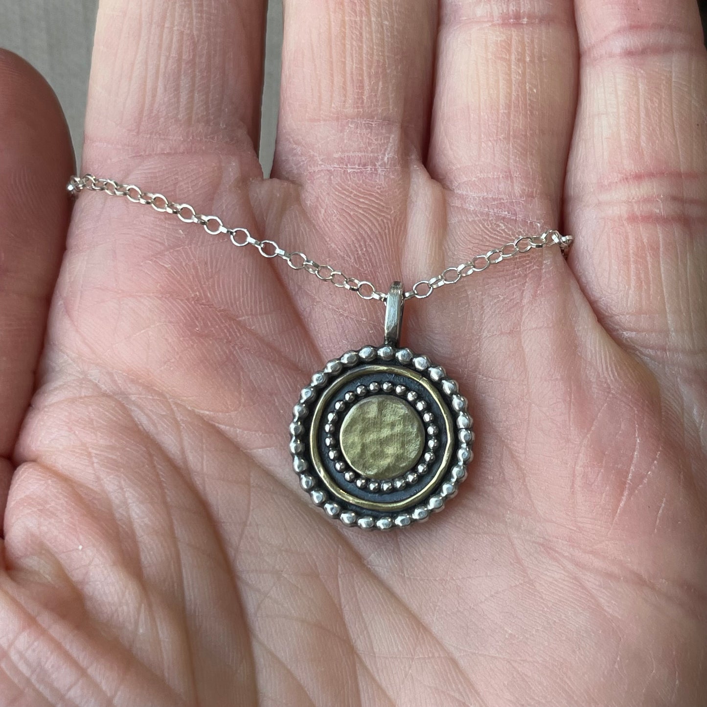 Sterling and Brass Power Pendant