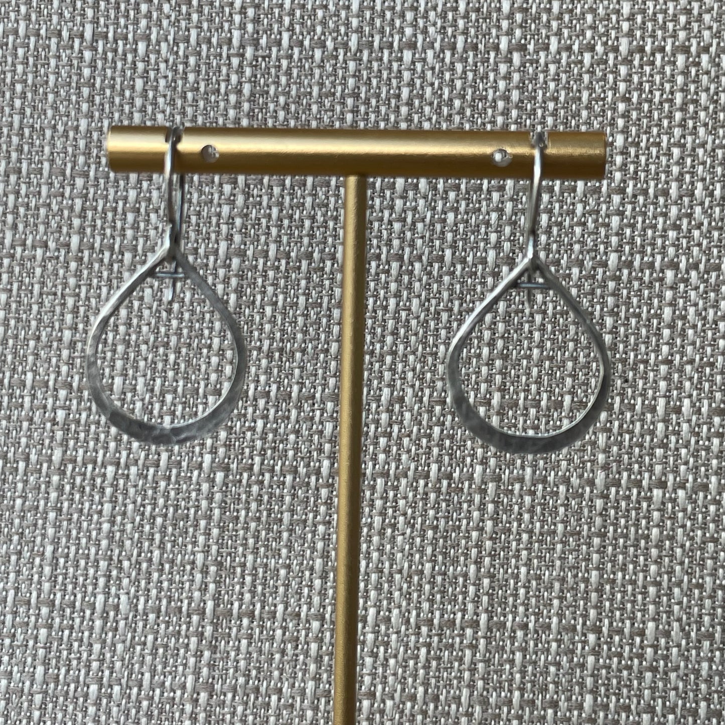 Sterling Pear hoops- small