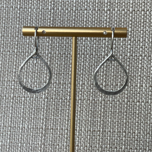 Sterling Pear hoops- small