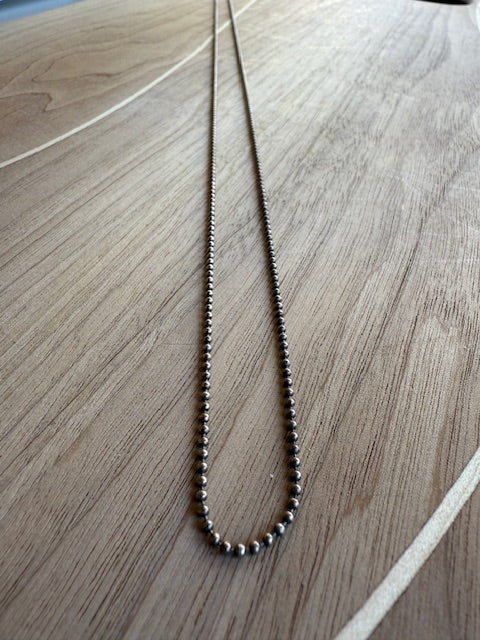 Gunmetal Bead Chain, Sterling Silver, 30"