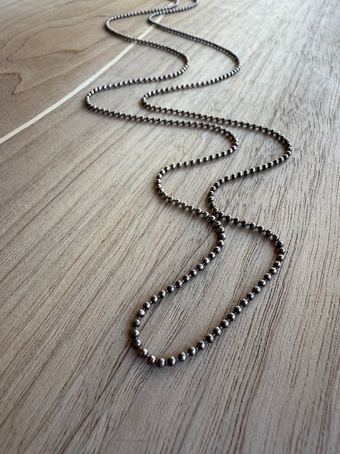 Gunmetal Bead Chain, Sterling Silver, 30"