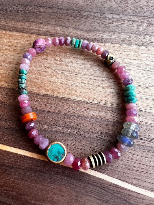 Carved ruby bracelet
