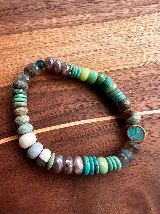 Ocean Bracelet 0pal and chocolate moonstone