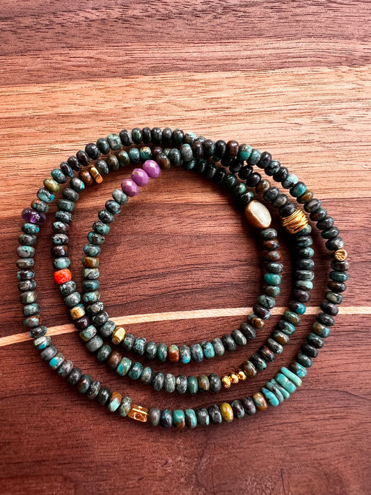 Triple wrap bracelet-  22k gold