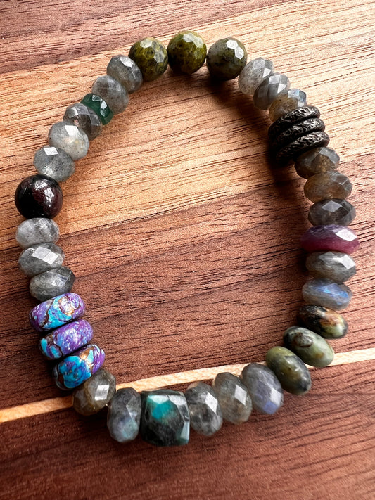 Labradorite Apatite Cube bracelet