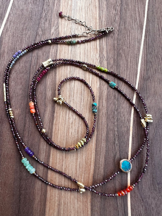 Guber Long Convertible Necklace or Wrap Bracelet 22k Gold