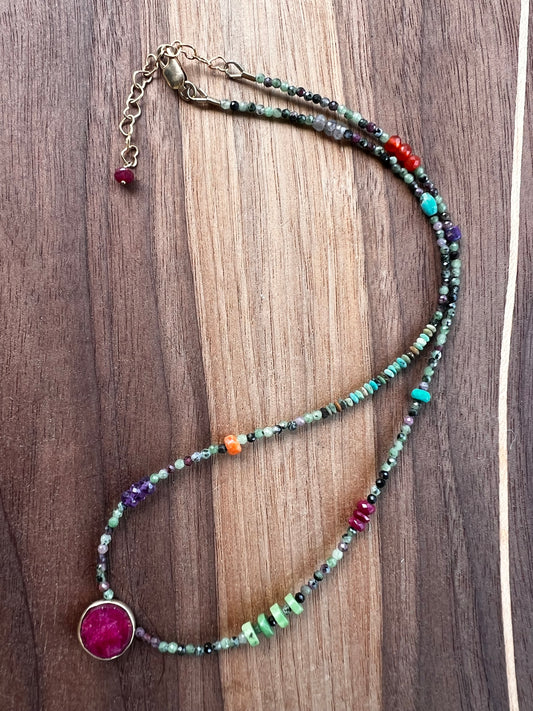 Ruby Zoisite Necklace