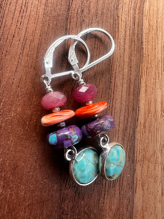 Spiny Oyster Sterling Silver Earrings