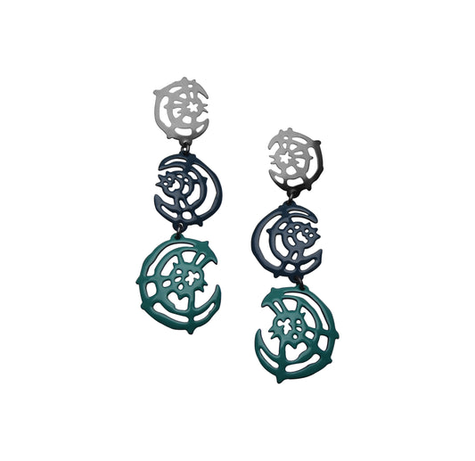 Triple Crescent Earrings