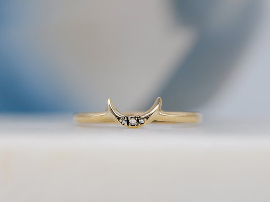Bronze Mini Crescent Moon Ring