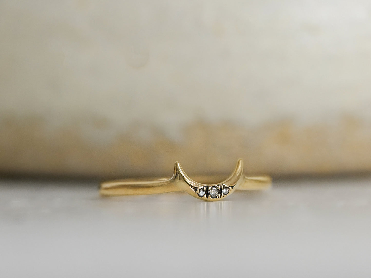 Bronze Mini Crescent Moon Ring