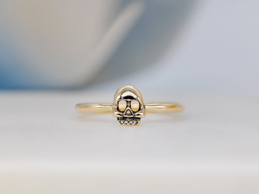 Bronze Mini Skull Ring