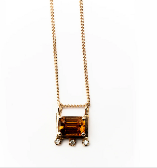 Tourmaline Frame Necklace