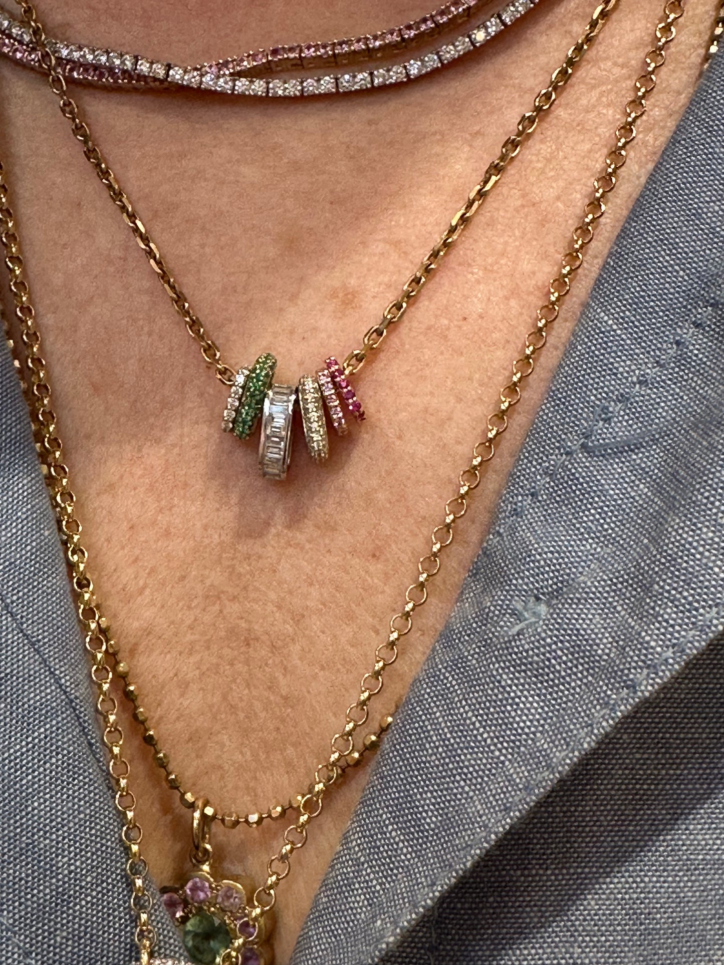 Mini Small Pavé Diamond Legend Link Necklace