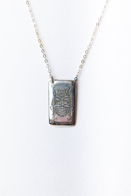 Silver Scarab Dog Tag