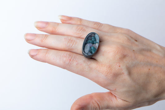 Grape Agate Specimen Ring