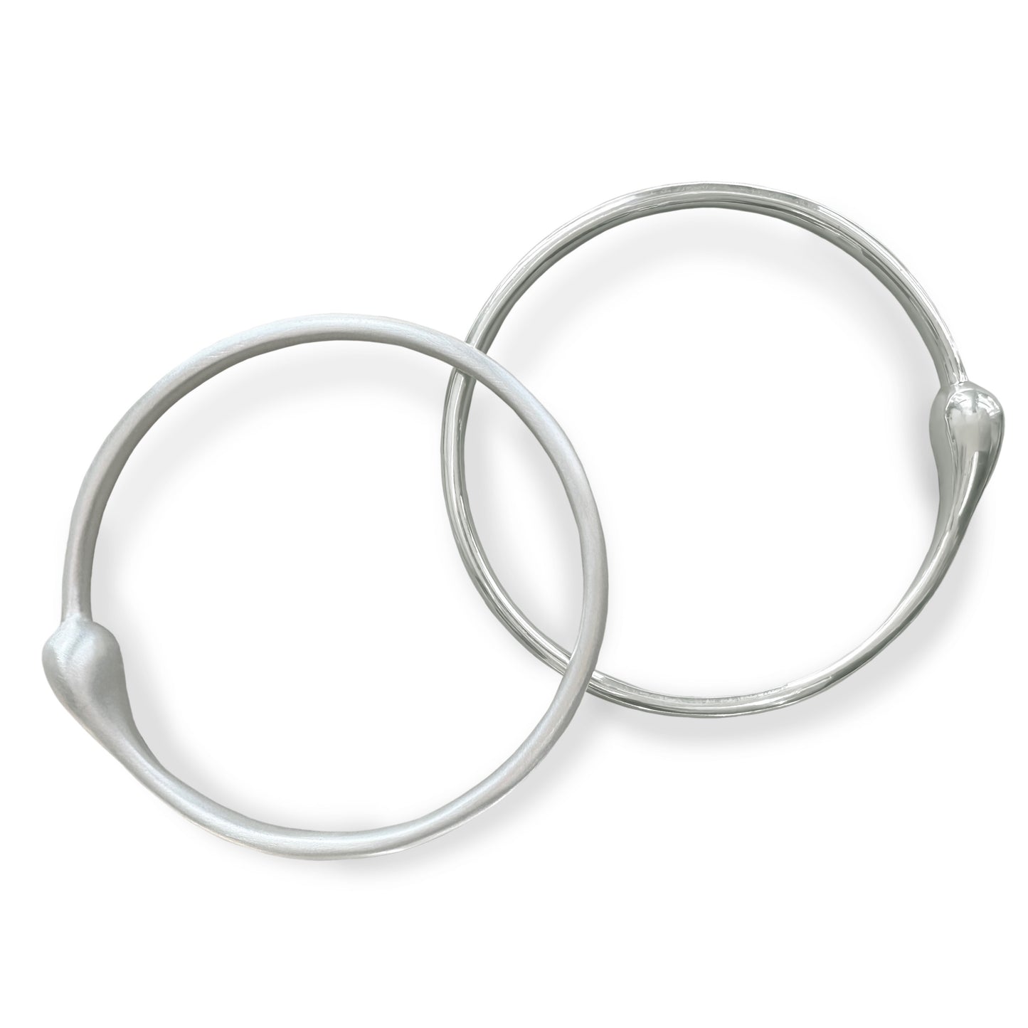 Big Drop Bangle Bracelet, Sterling Silver, 62mm