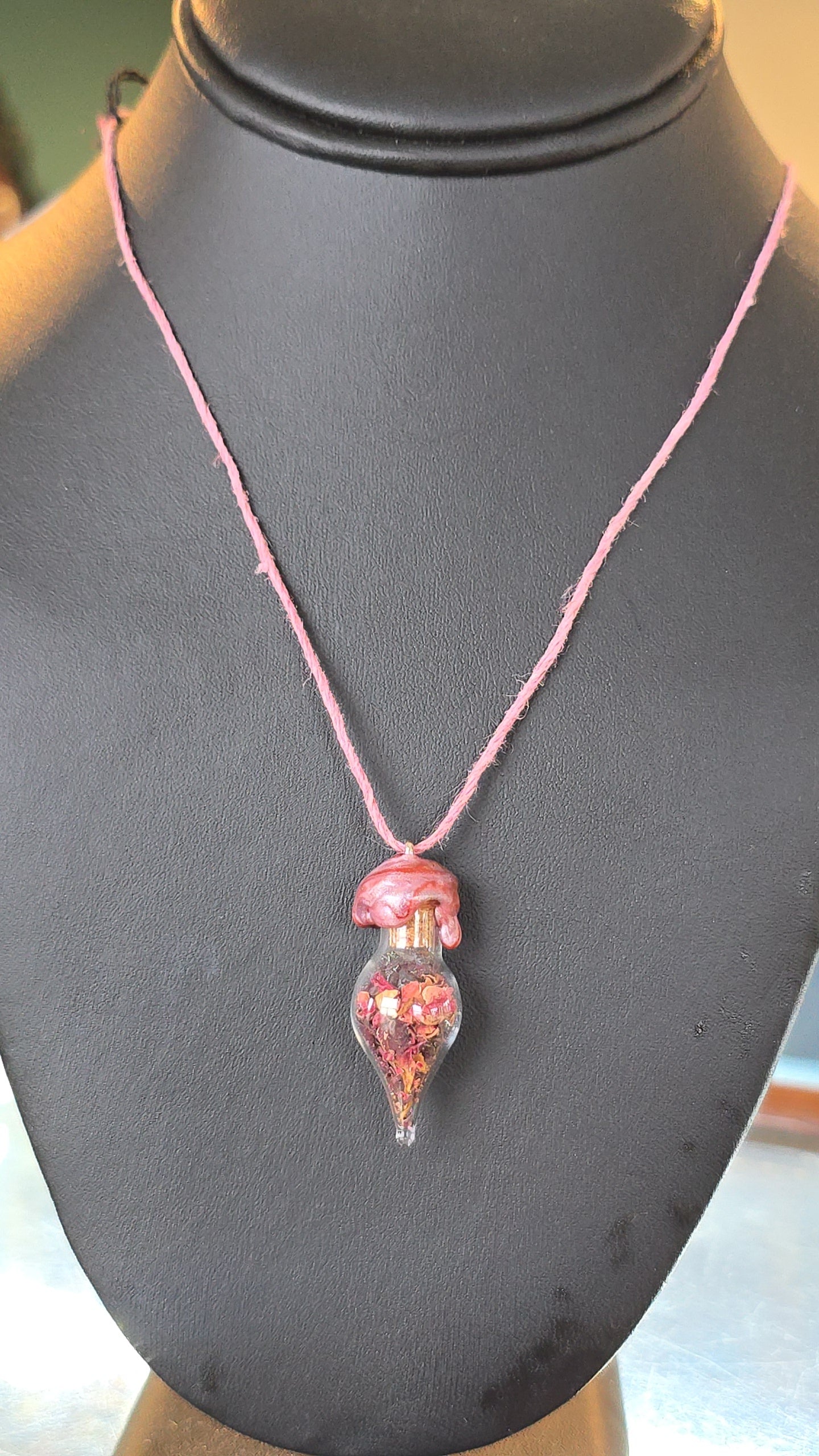 Rose Charm Bottle Pendant