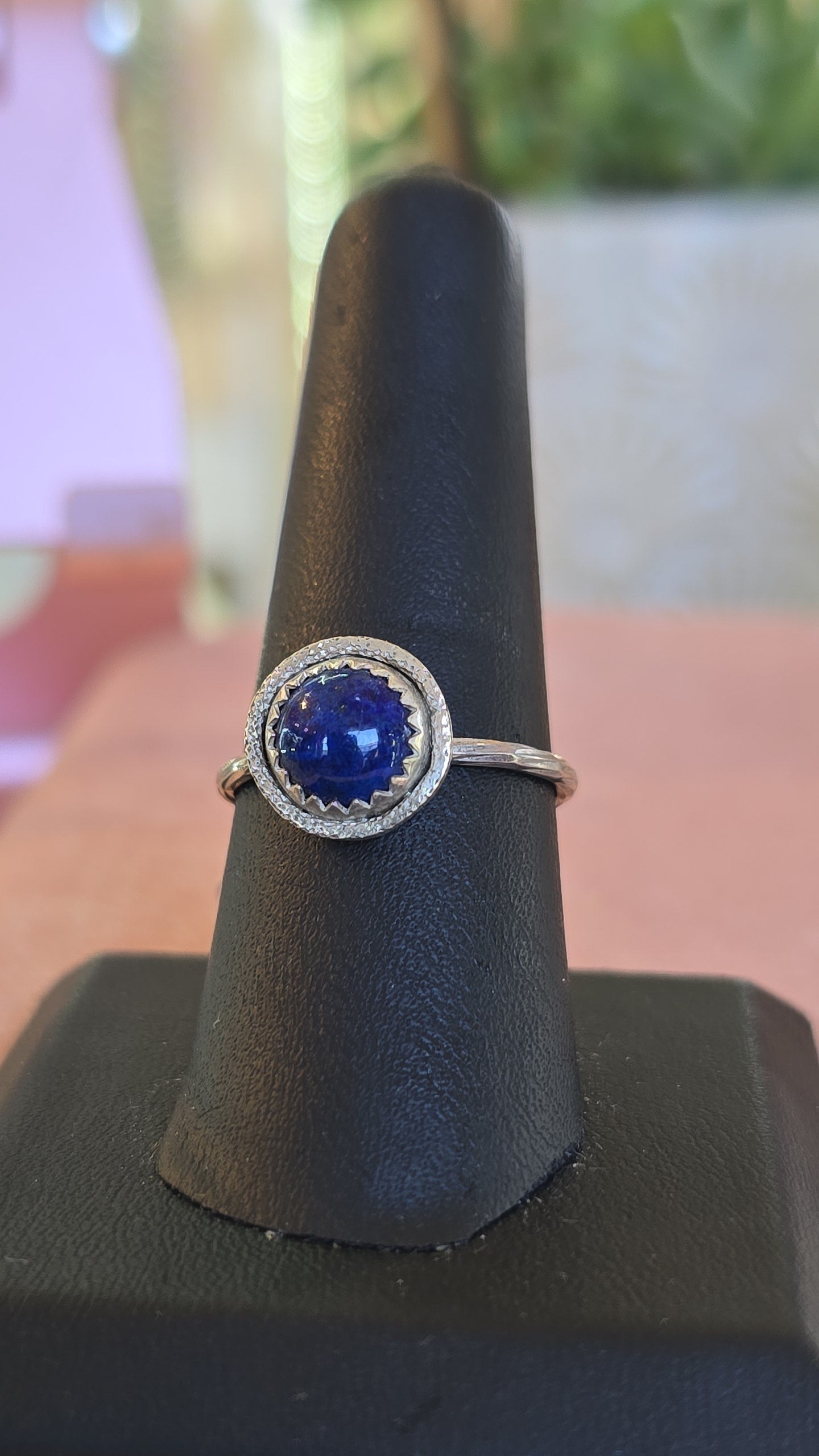 Round Lapis Lazuli Stacker Ring