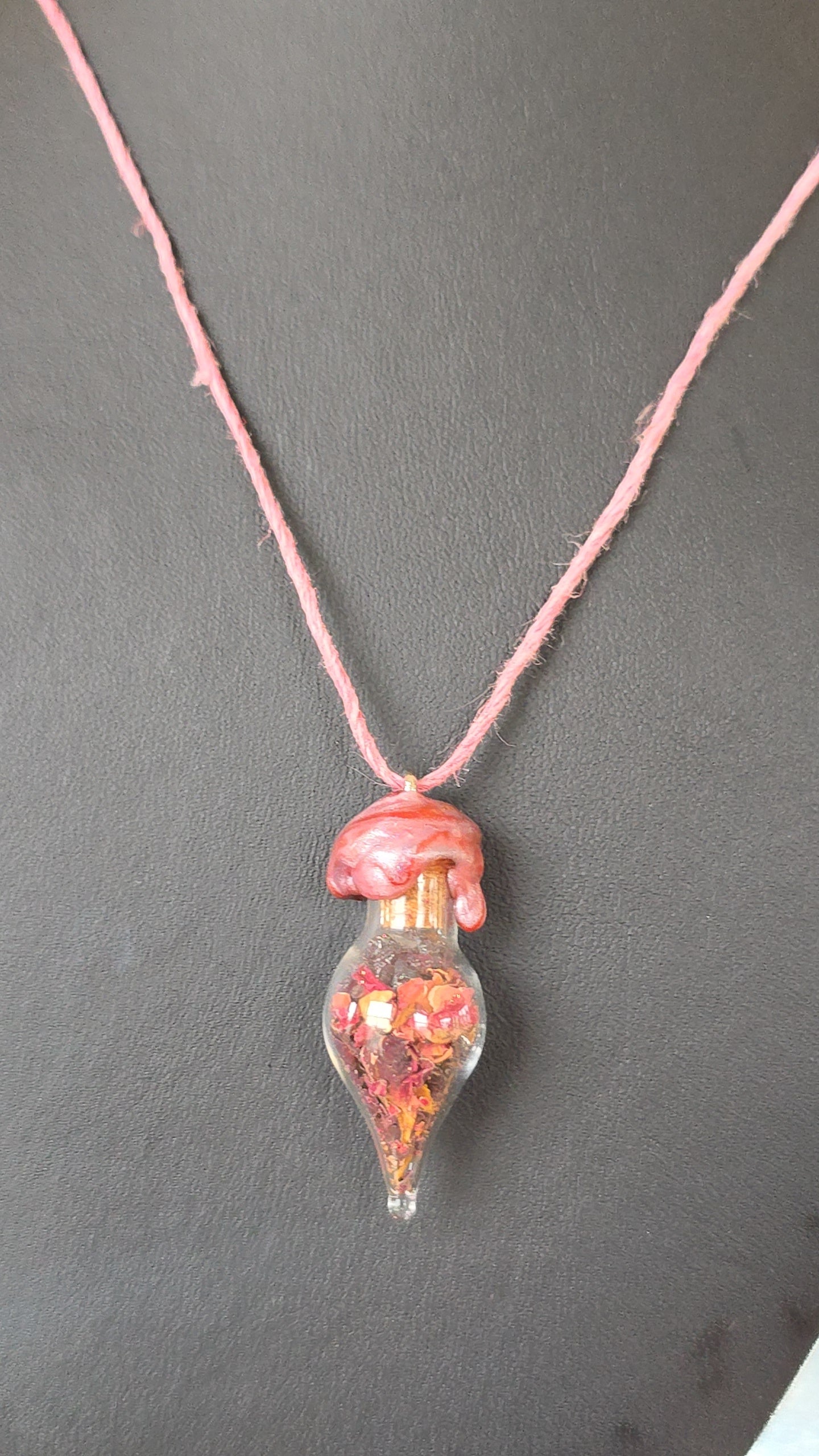 Rose Charm Bottle Pendant