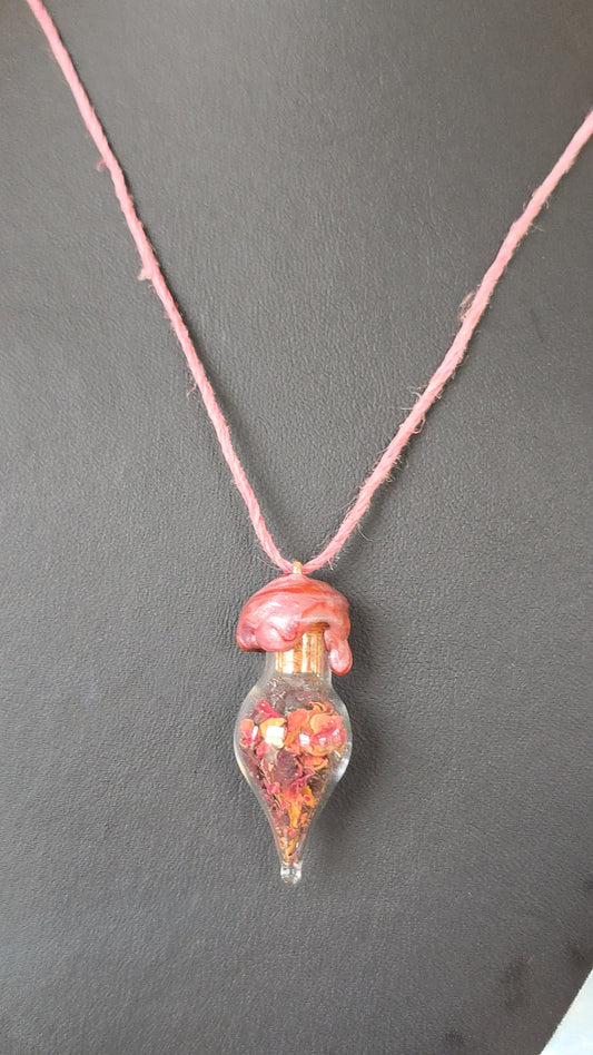 Rose Charm Bottle Pendant