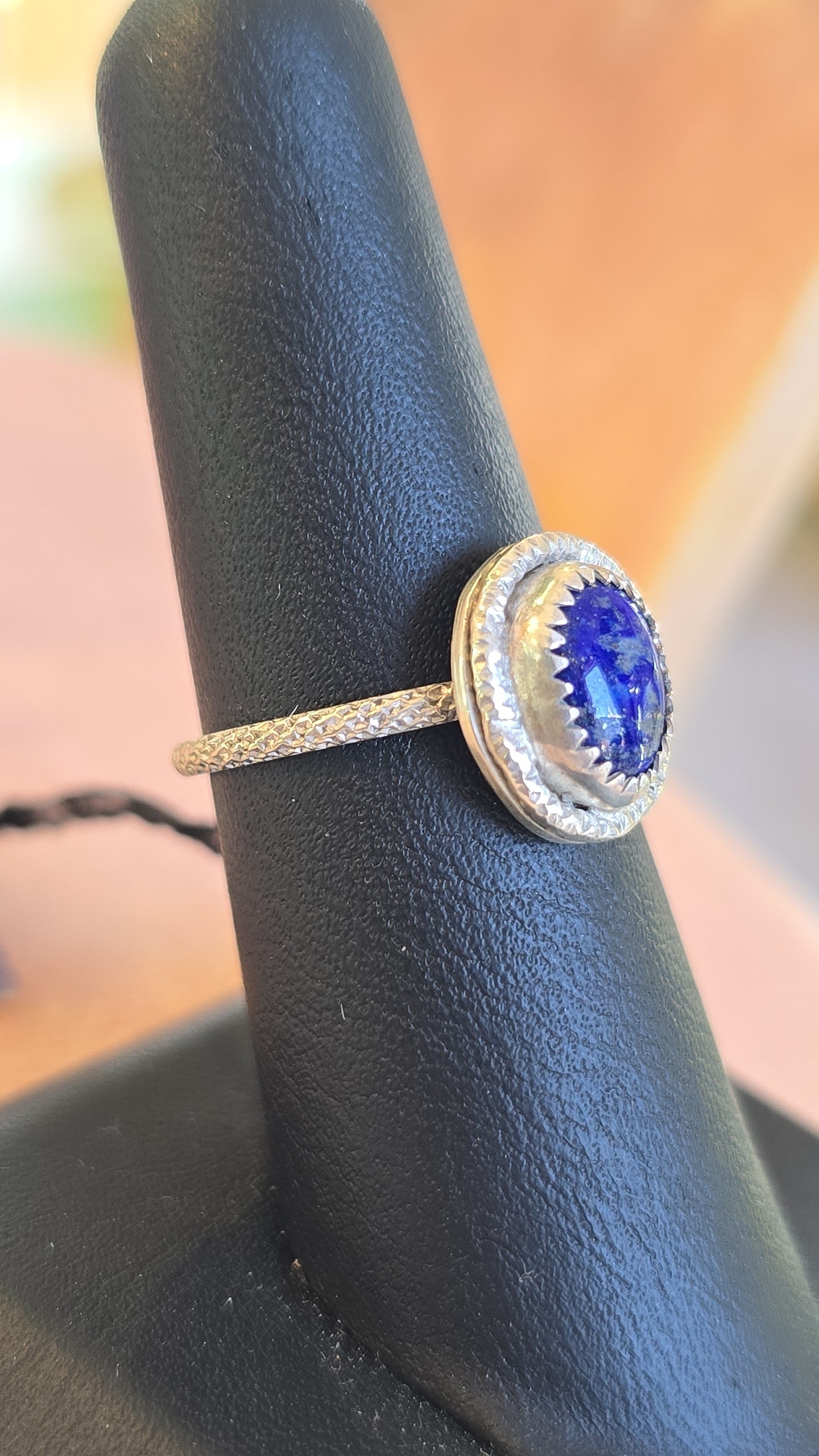 Round Lapis Lazuli Stacker Ring