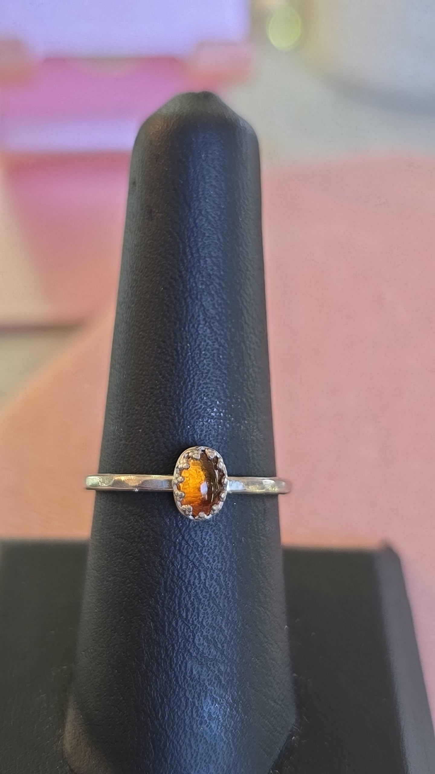 Oval Citrine Stacker Ring