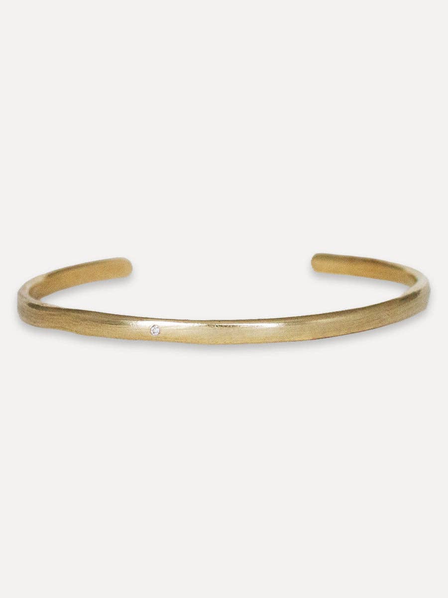 Organic Brass Diamond Cuff