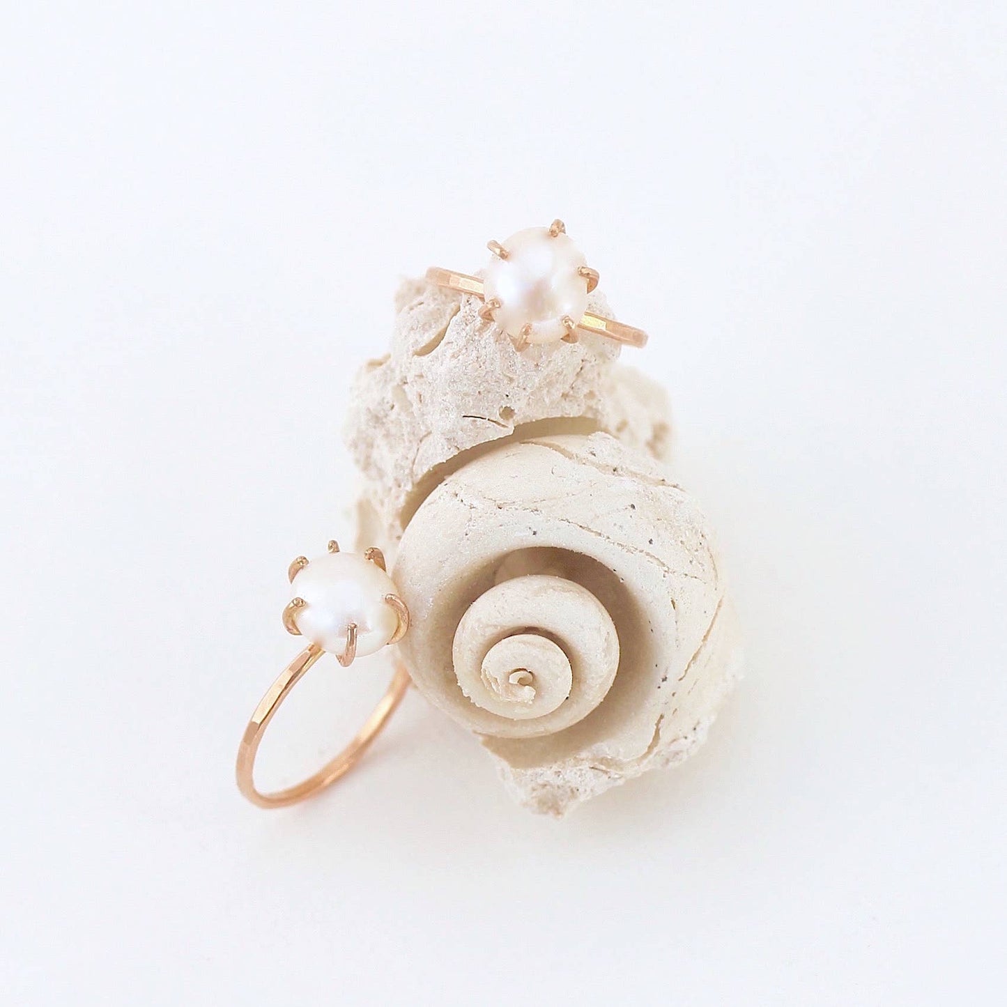 White Freshwater Pearl Ring: 14k Gold Filled