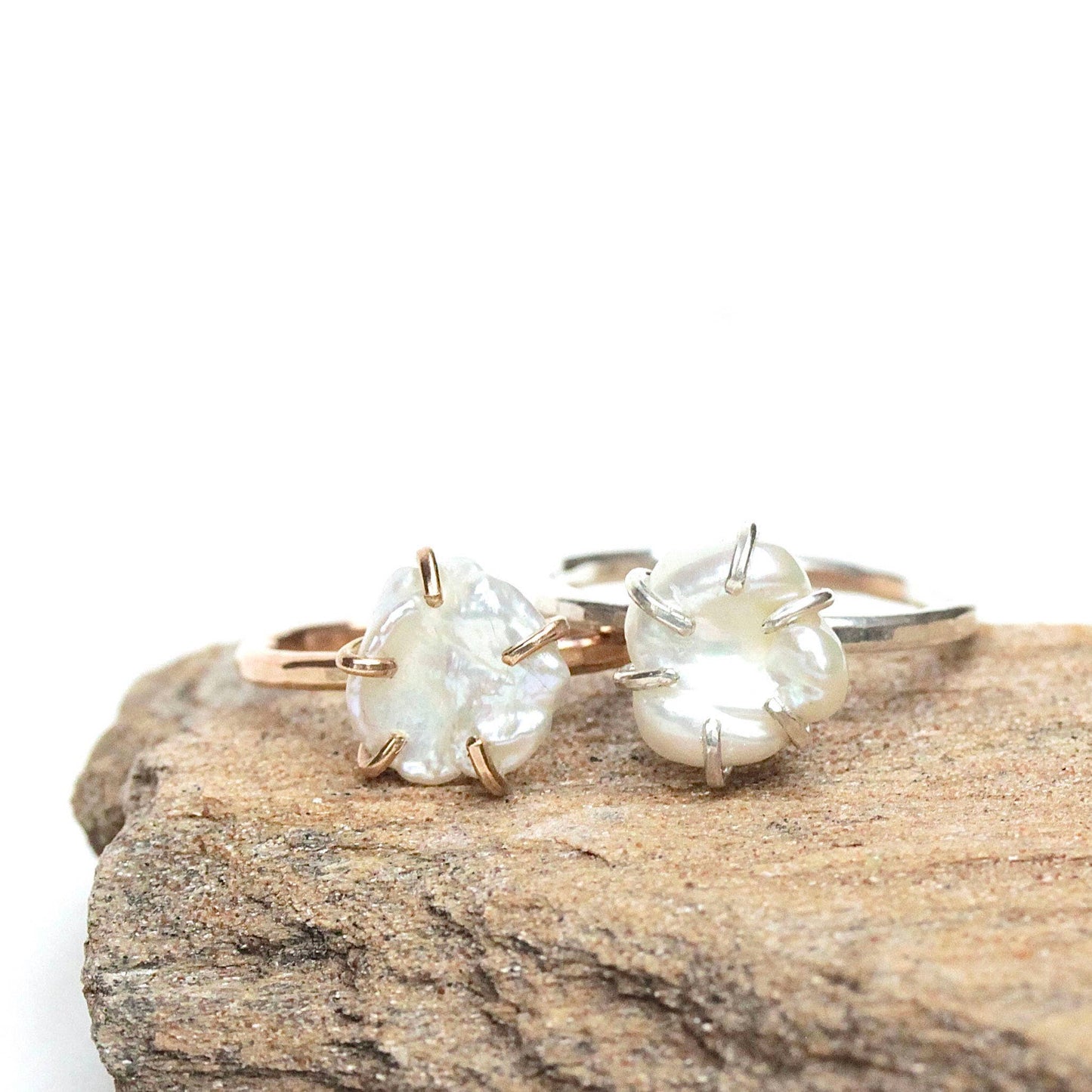 White Freshwater Pearl Ring: 14k Gold Filled