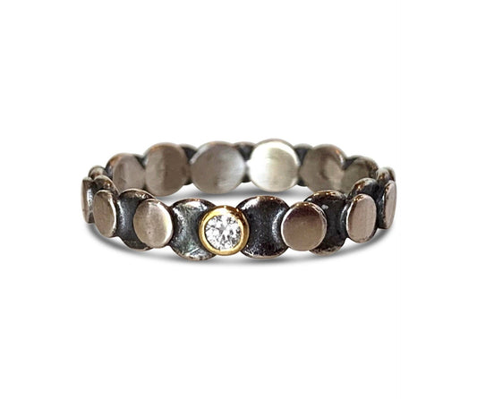 Eclipse Stacker Ring with Diamond