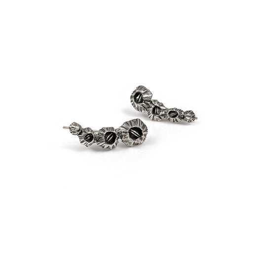 Barnacle Ear Climbers: Sterling Silver