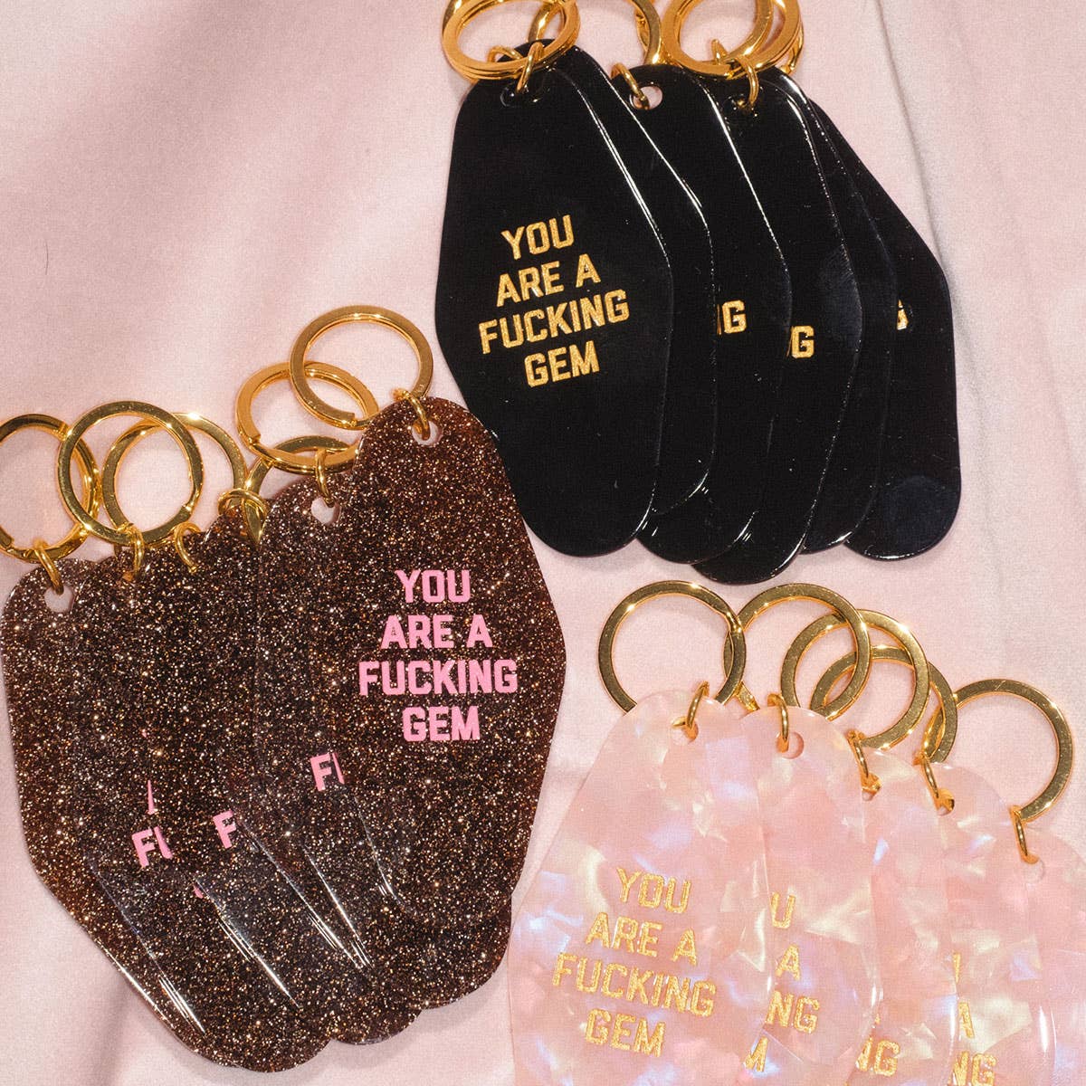 You Are A Fucking Gem Motel Keytag - Black