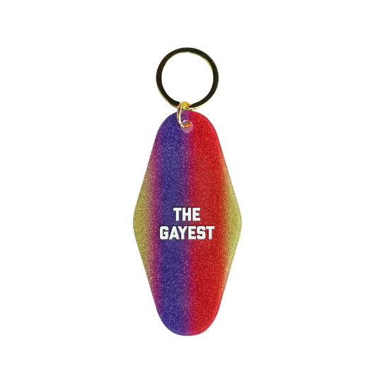 The Gayest Motel Keytag - Rainbow