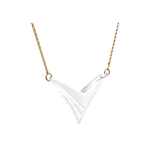 Stacked Clear Deco V Necklace