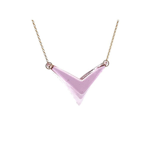 Stacked Fuchsia Deco V Necklace
