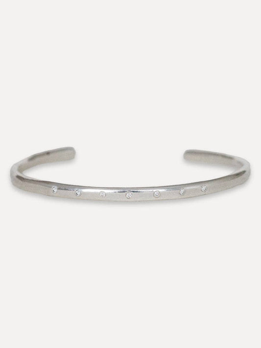 Organic Sterling Silver Diamond Cuff